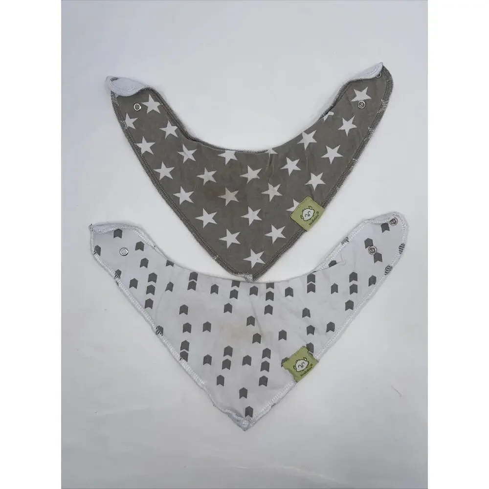 KeaBabies Organic Cotton Grayscape Baby Drool Bibs Count Of 2